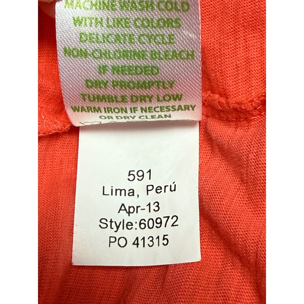 Lilly Pulitzer Coral Orange Pima Cotton 3/4 Sleeve T-Shirt Dress Size Medium - Picture 9 of 11